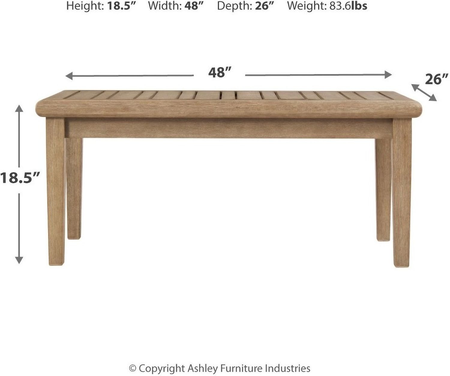 Gerianne Grayish Brown Outdoor Rectangular Cocktail Table P805701