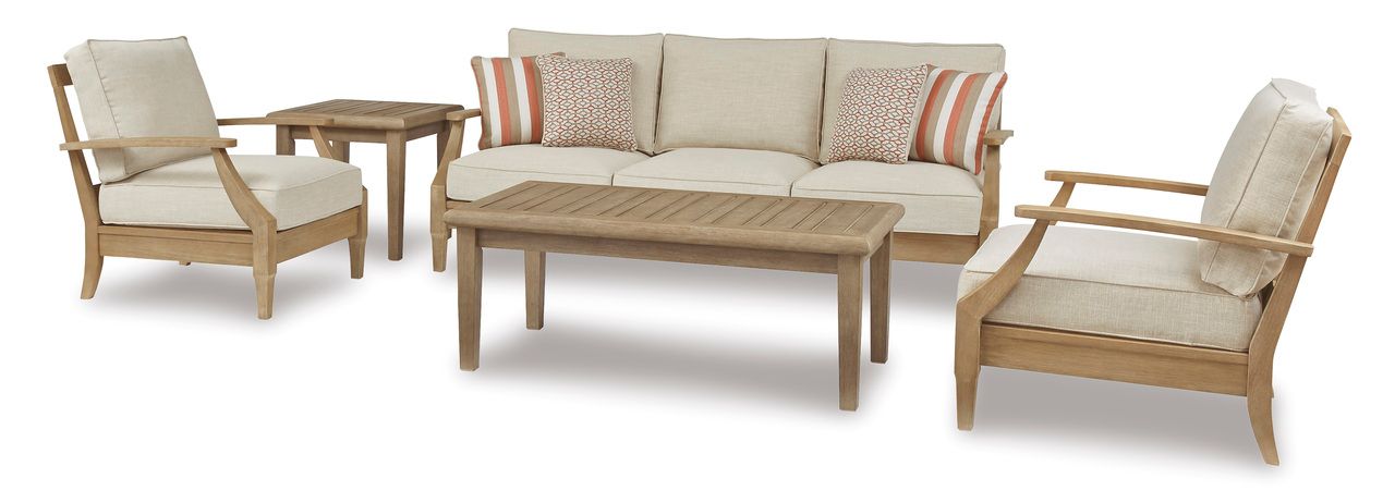 Gerianne Grayish Brown Outdoor Rectangular Cocktail Table P805701