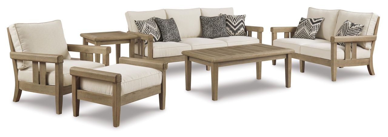 Gerianne Grayish Brown Outdoor Rectangular Cocktail Table P805701