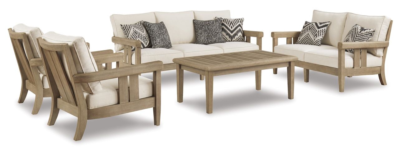Gerianne Grayish Brown Outdoor Rectangular Cocktail Table P805701