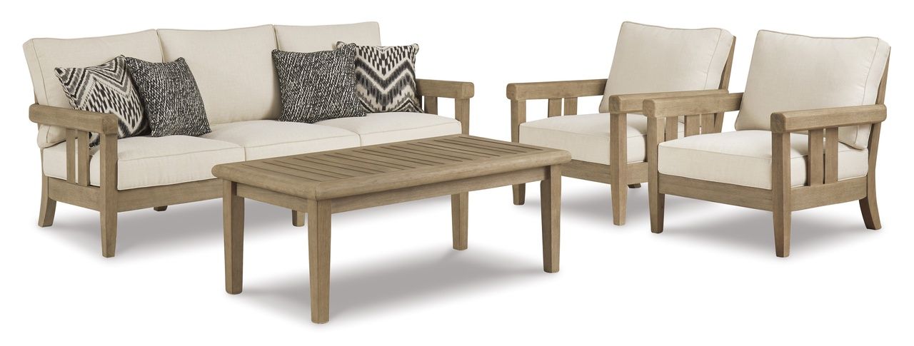 Gerianne Grayish Brown Outdoor Rectangular Cocktail Table P805701