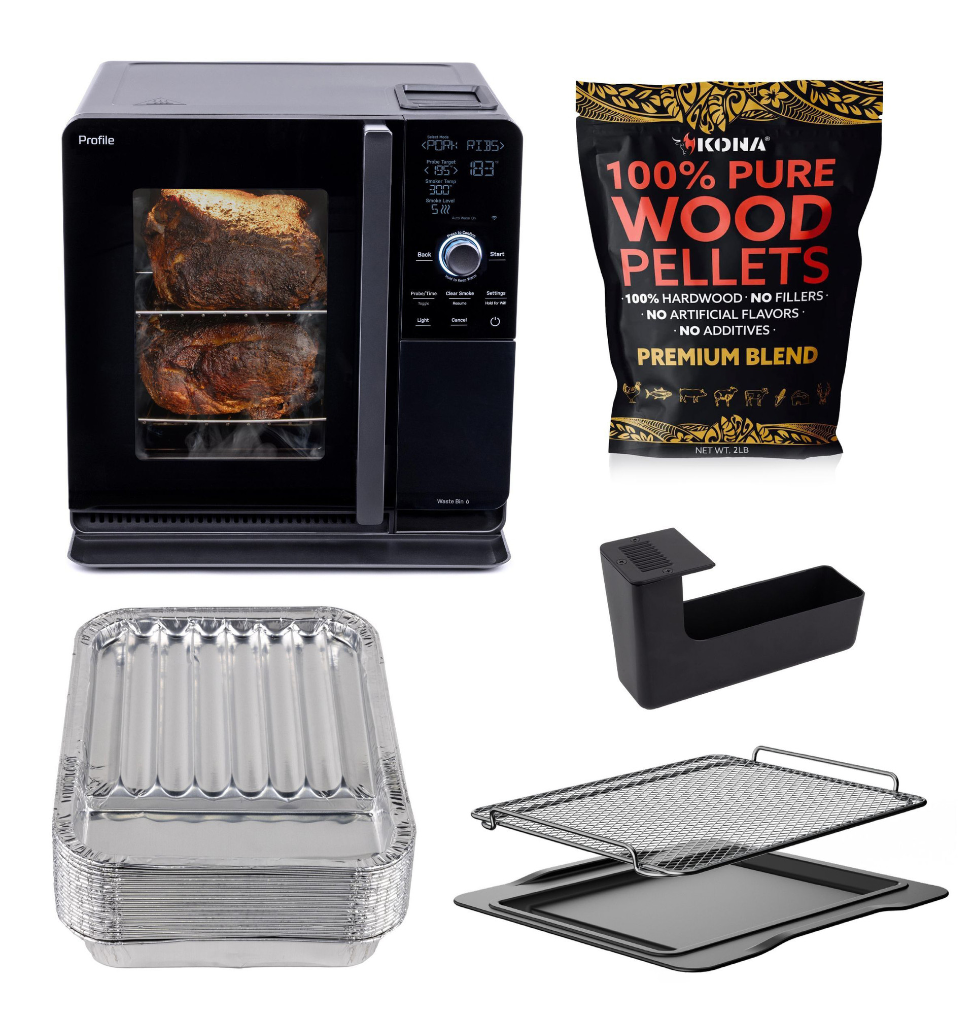 GE Profile⢠Smart Indoor Pellet Smoker Accessories Bundle P9SBCAS6WBB