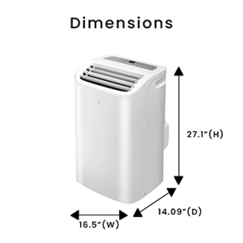 16000Btu PORTABLE AIR CONDITIONER Cool and Heat Indoor 700sf AutoSwing 110V PAC162R, product image 2 of 8