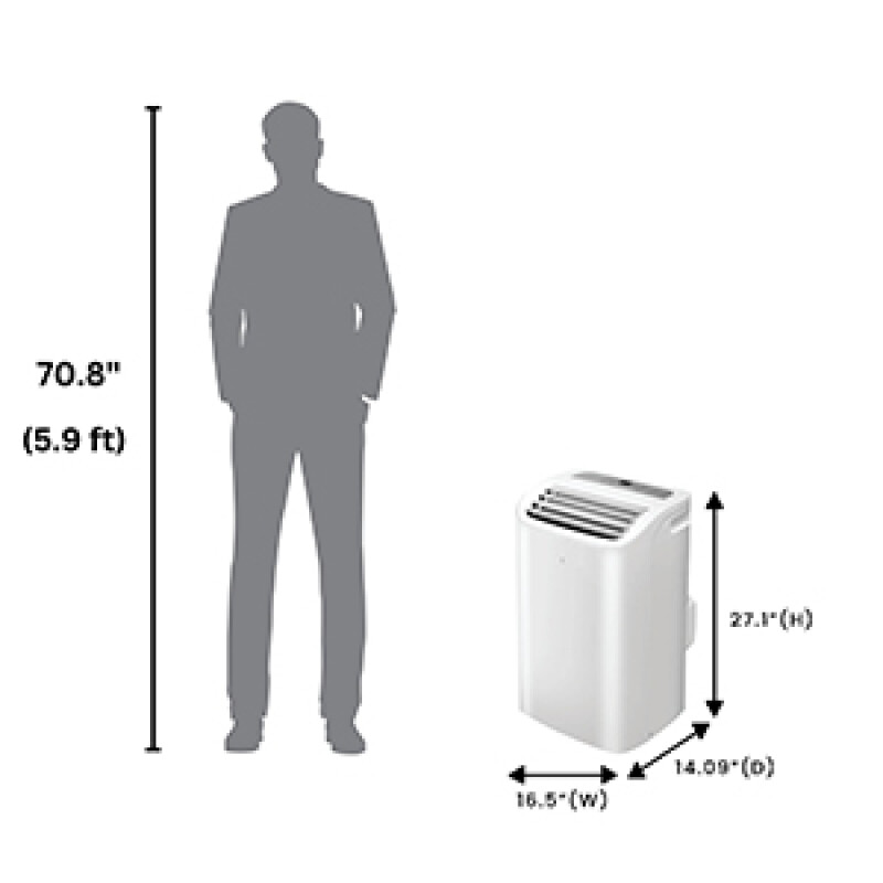 16000Btu PORTABLE AIR CONDITIONER Cool and Heat Indoor 700sf AutoSwing 110V PAC162R, product image 3 of 8