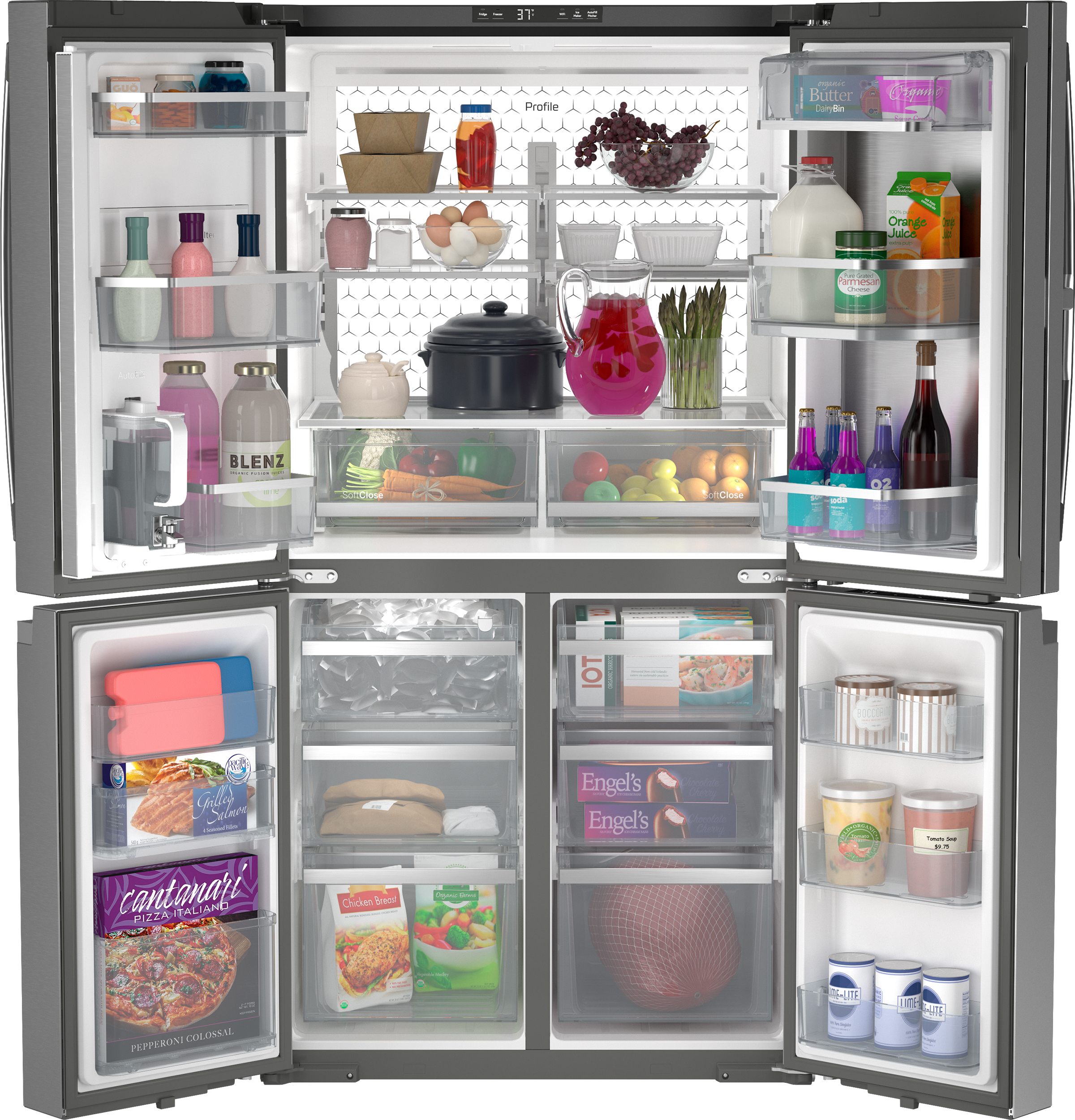 28.4 Cu. Ft. Quad-Door Refrigerator with Dual-Dispense AutoFill Pitcher and Door in Door view 22