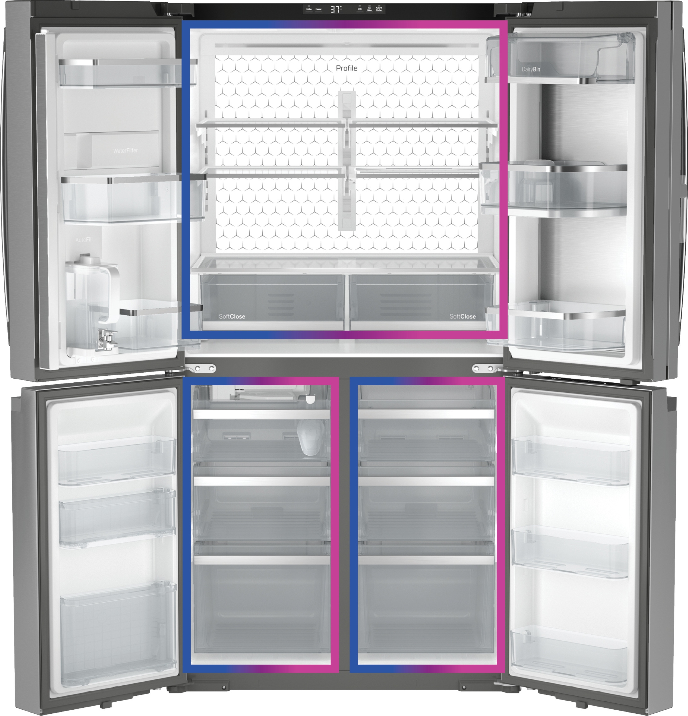 28.4 Cu. Ft. Quad-Door Refrigerator with Dual-Dispense AutoFill Pitcher and Door in Door view 15