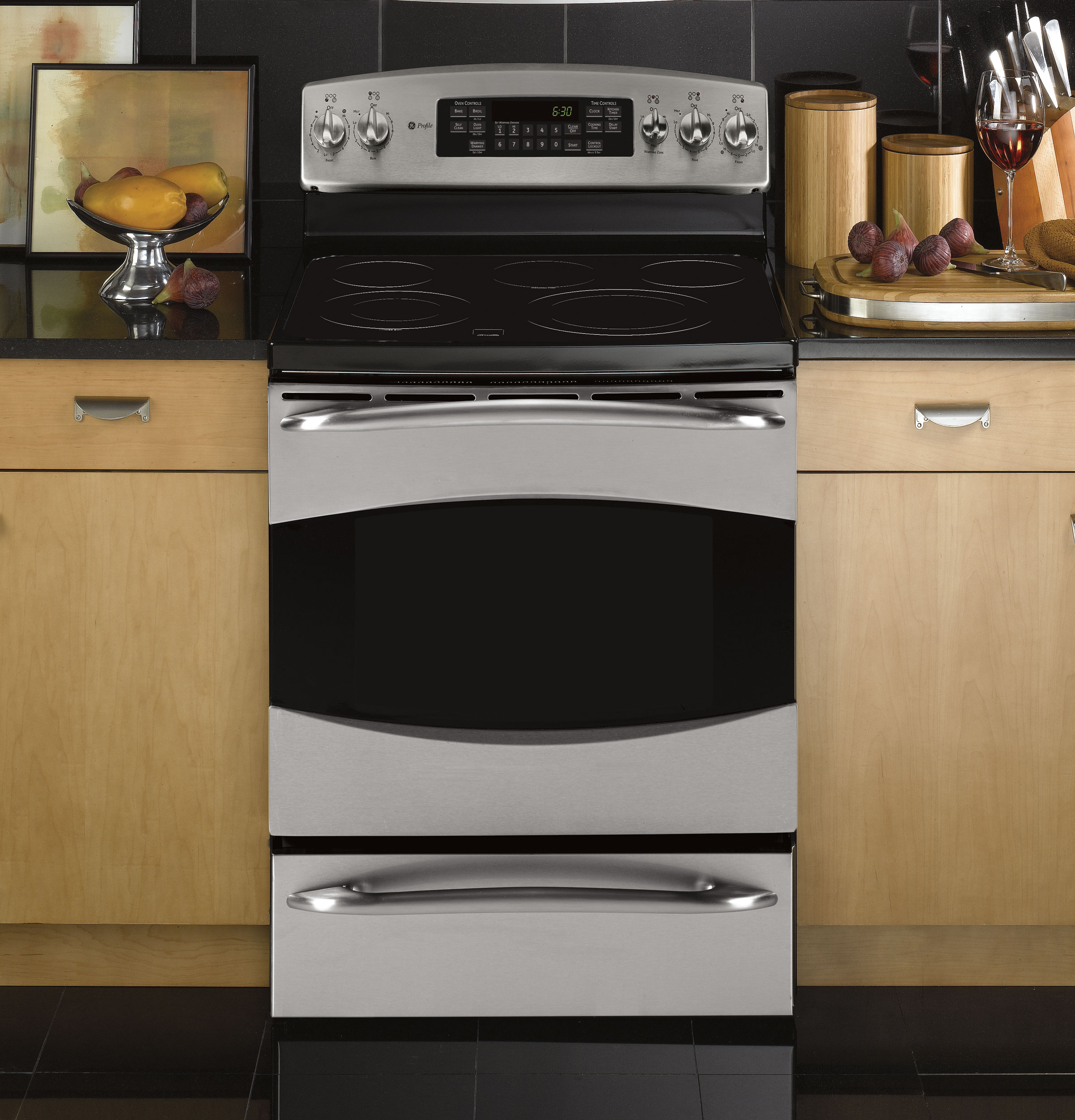GE Profile 30" Free-Standing Electric Range with Warming Drawer Stainless Steel PB900SPSS Picture 1