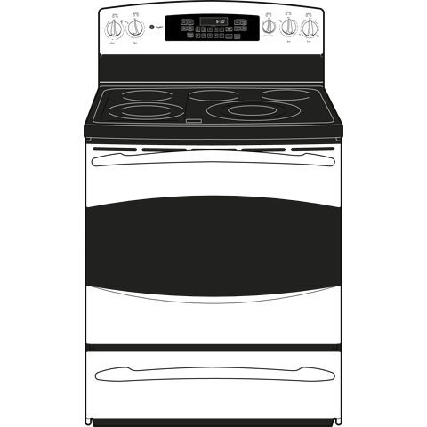 30" Free Standing Electric Range PB909SPSS, product image 3 of 4