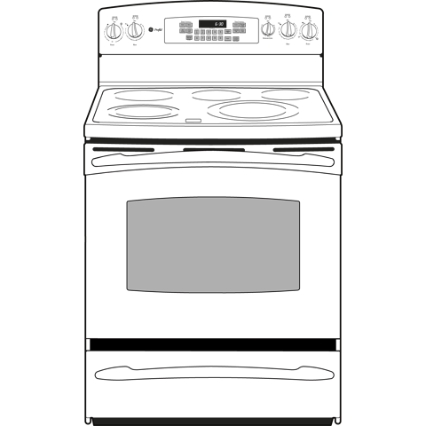 30" Free Standing Electric Range PB909TPWW, product image 3 of 4