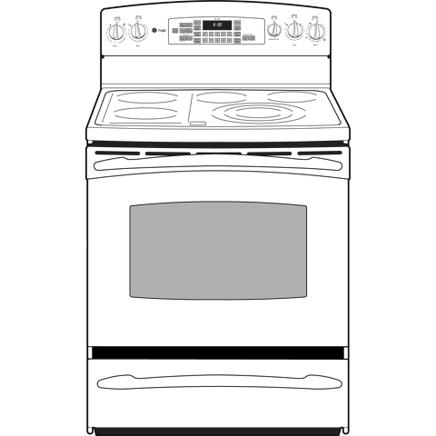 30" Free-Standing Electric Range with Warming Drawer PB910DPBB, product image 2 of 3