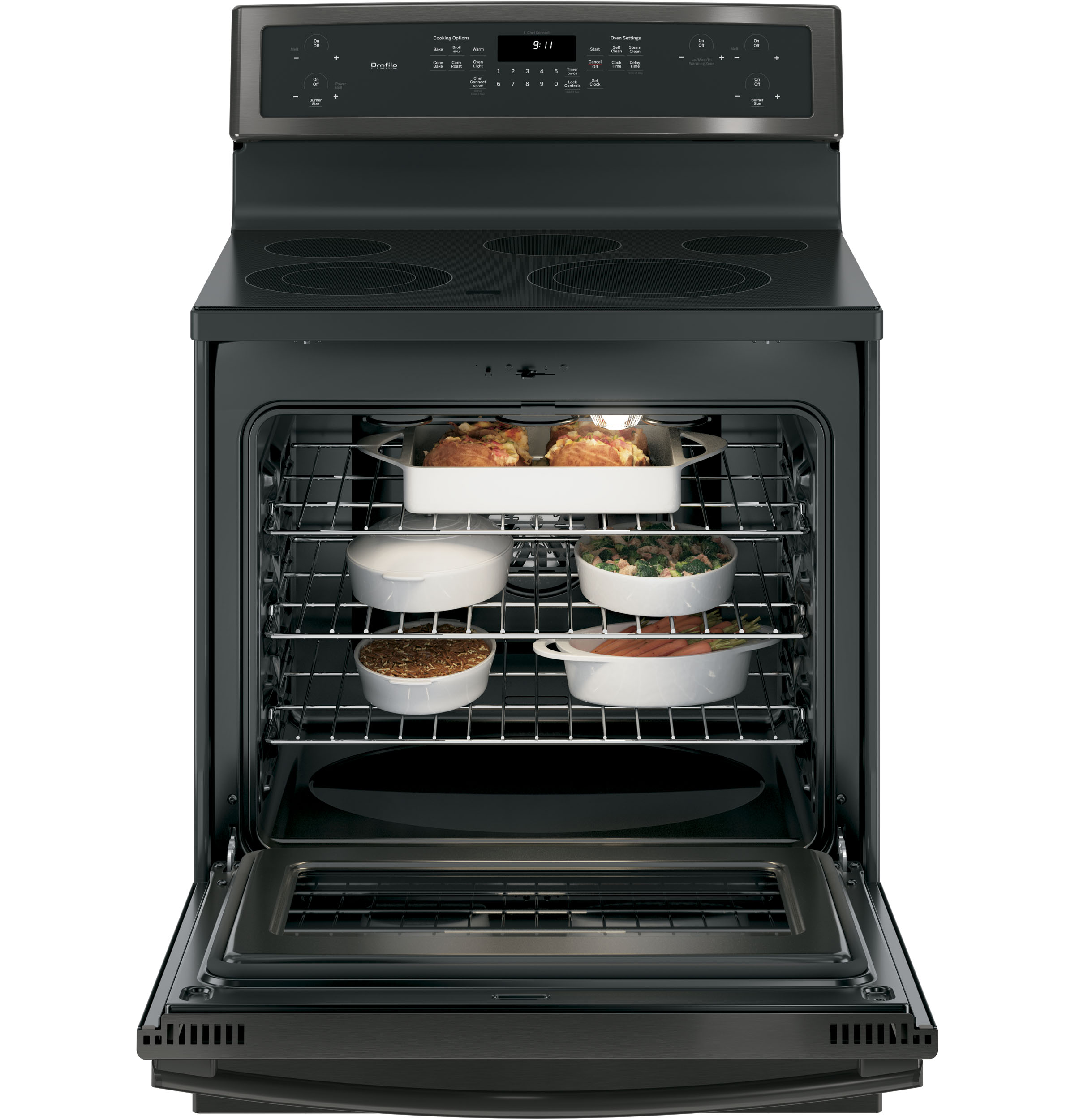 30" Free-Standing Electric Convection Range PB911BJTS, product image 3 of 11