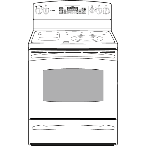 30" Free-Standing Electric Range with Warming Drawer PB915DTBB, product image 2 of 3
