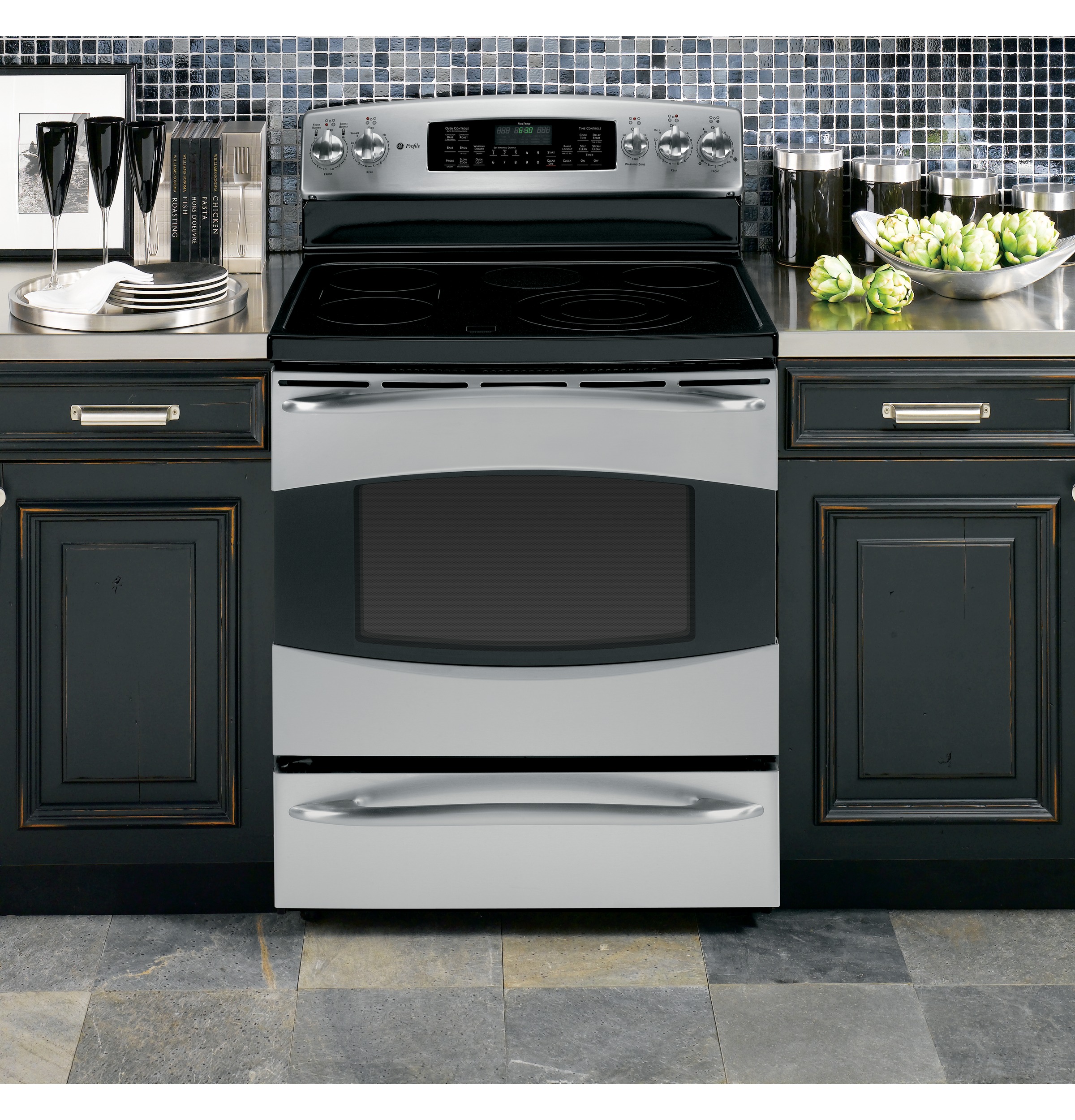 30" Free-Standing Electric Range with Warming Drawer PB915STSS, product image 2 of 4