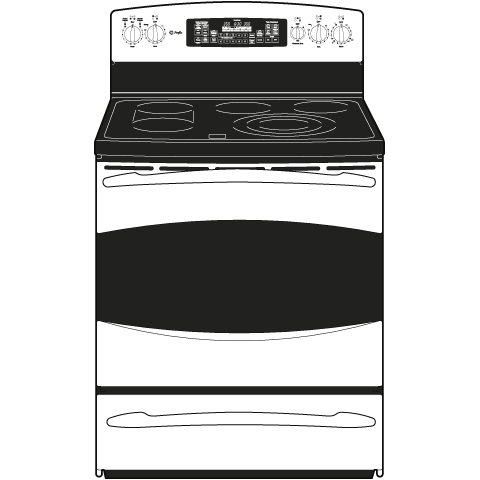 30" Free-Standing Electric Range with Warming Drawer PB915STSS, product image 3 of 4