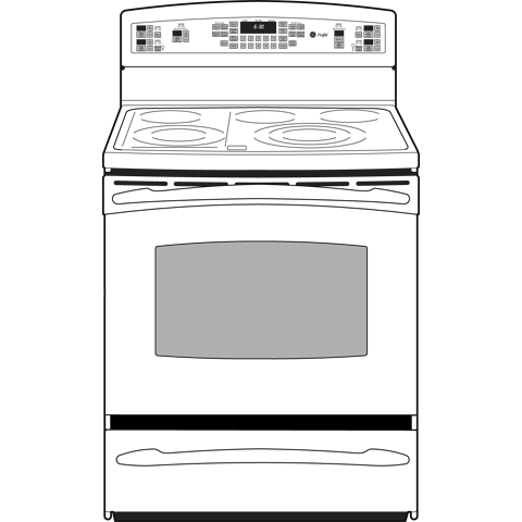 30" Free-Standing Electric Range PB920DPBB, product image 2 of 3