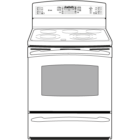 30" Free-Standing Electric Range with Warming Drawer PB920DTBB, product image 2 of 3