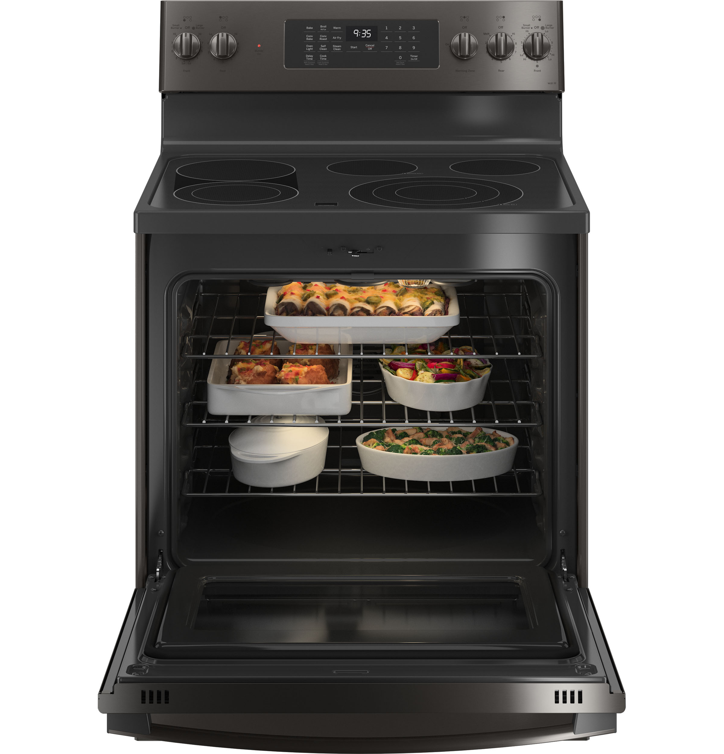 30" Smart Free-Standing Electric Convection Range with No Preheat Air Fry PB935BPTS, product image 3 of 9