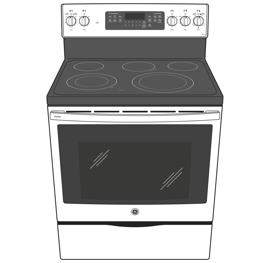30" Smart Free-Standing Electric Convection Range with No Preheat Air Fry PB935BPTS, product image 9 of 9