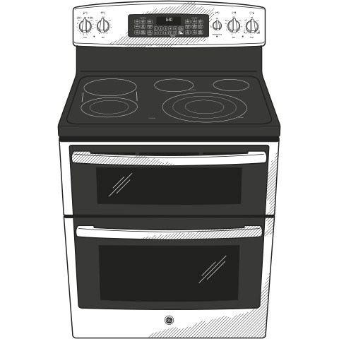 Series 30" Free-Standing Double Oven Range with Convection PB950SFSS, product image 21 of 22