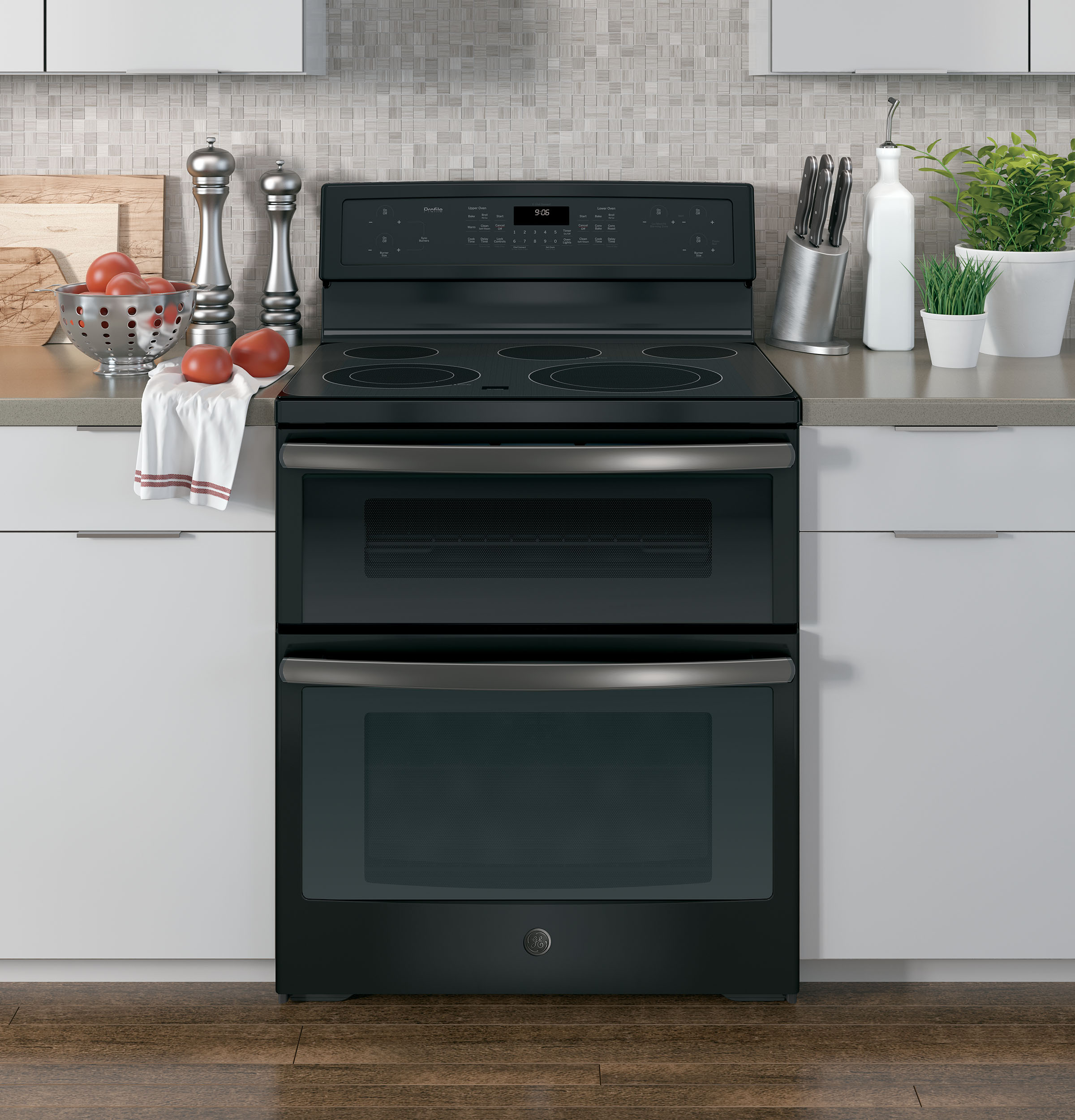 30" Free-Standing Electric Double Oven Convection Range PB960FJDS, product image 6 of 9