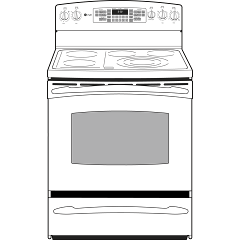 30" Free-Standing Double Oven Range PB969DPBB, product image 2 of 3