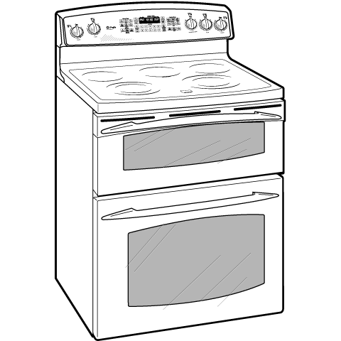 30" Free-Standing Double Oven Range PB970TMWW, product image 5 of 6