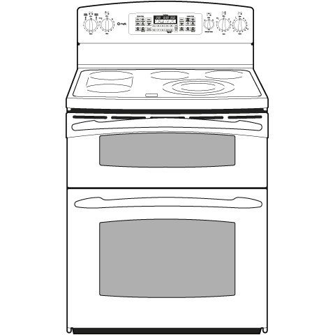 30" Free-Standing Double Oven Range PB975DTBB, product image 2 of 3
