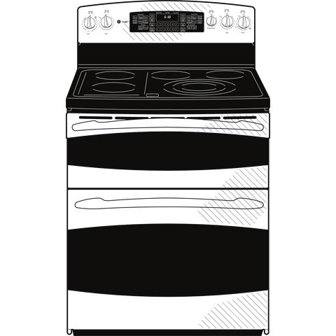 30" Free-Standing Double Oven Range PB975SPSS, product image 2 of 4