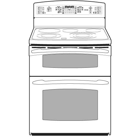 30" Free-Standing Double Oven Range PB978DTBB, product image 2 of 3