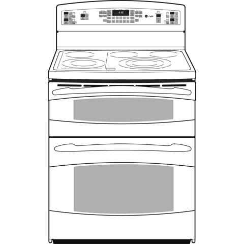 30" Free-Standing Double Oven Range PB978TPWW