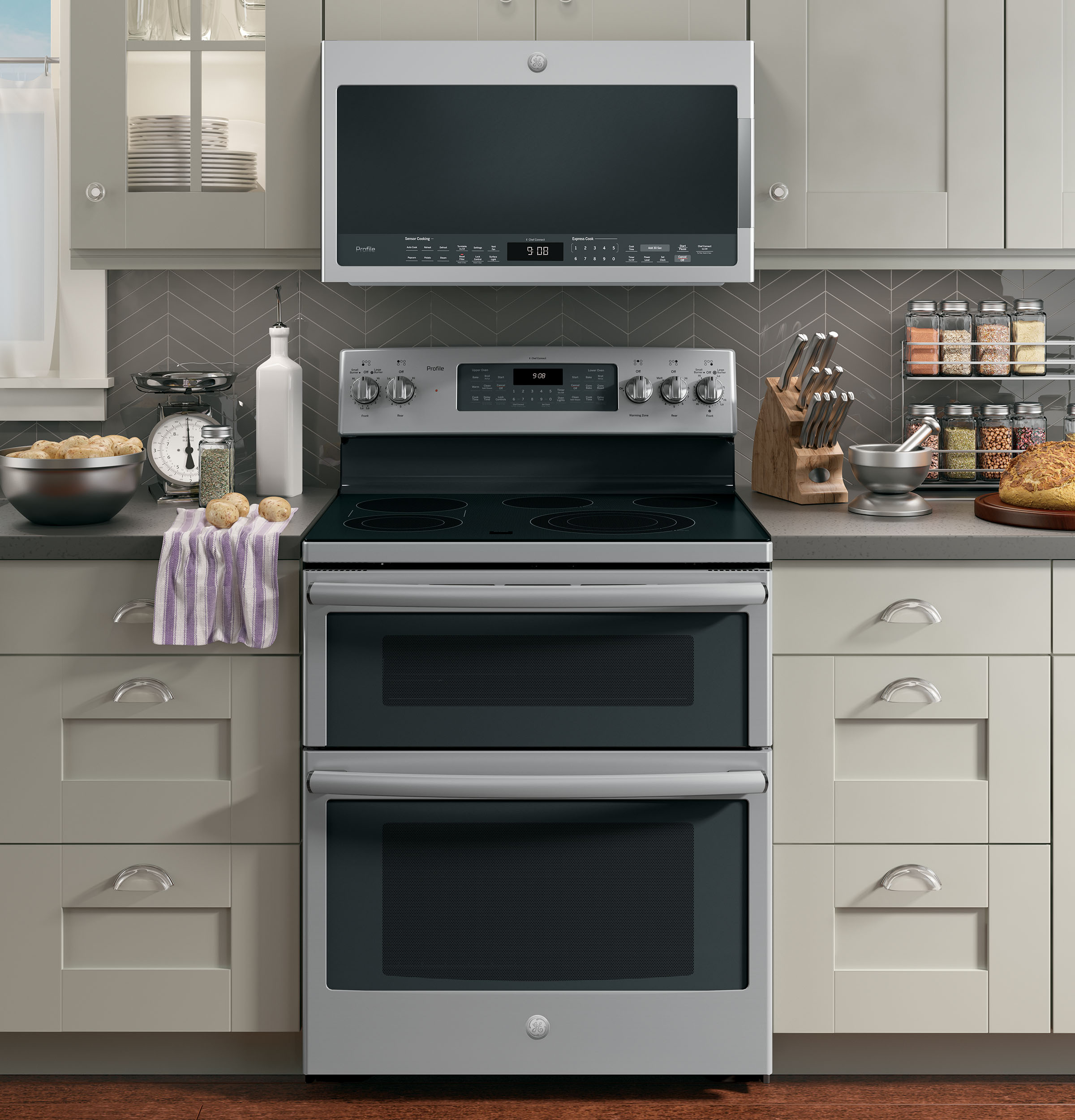 30" Free-Standing Double Oven Convection Range PB980SJSS, product image 7 of 13