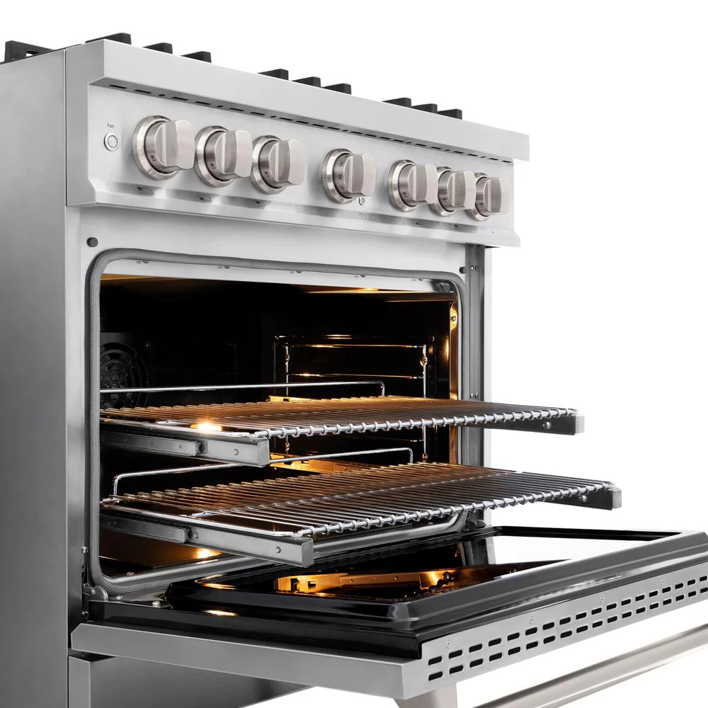 36 In. 5.2 Cu. Ft. Classic Dual Fuel Range With 6 Burner Duopro™ Cooktop And Electric Convection Oven In Stainless Steel PCDR36