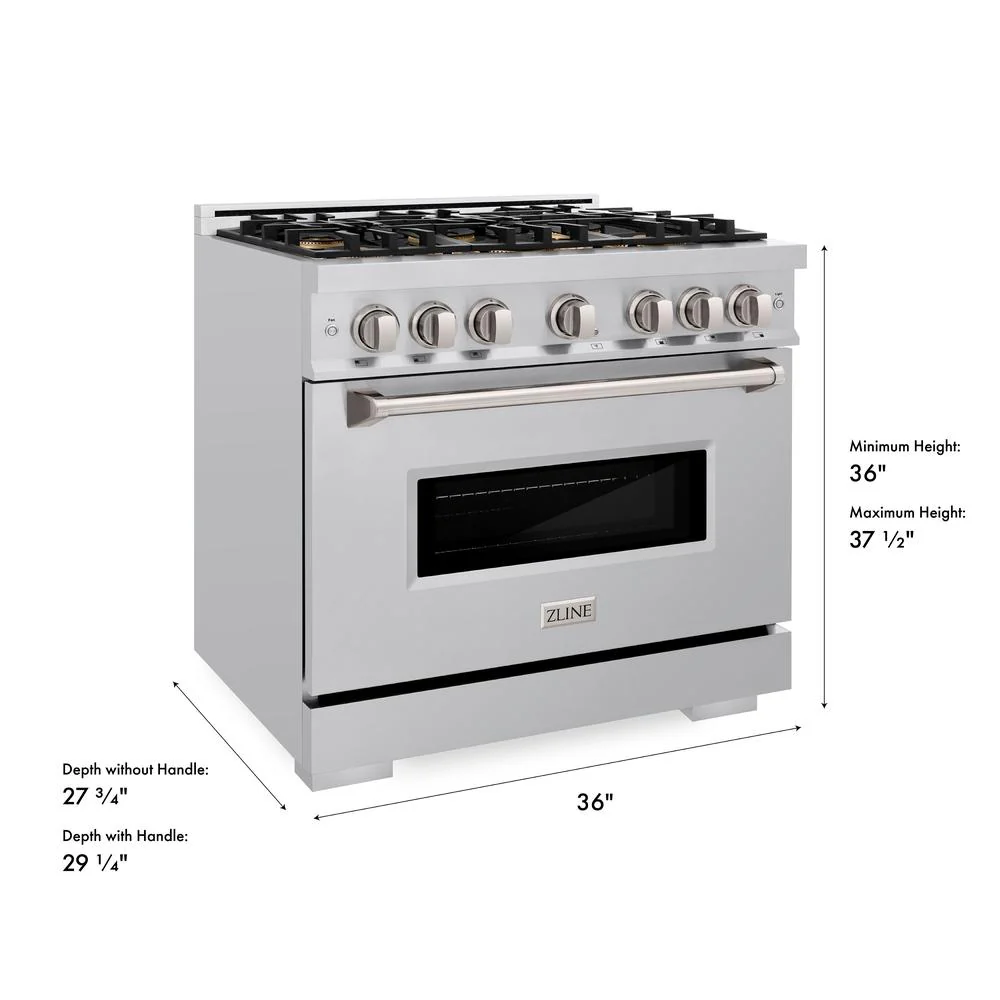 36 In. 5.2 Cu. Ft. Classic Dual Fuel Range With 6 Burner Duopro™ Cooktop And Electric Convection Oven In Stainless Steel PCDR36
