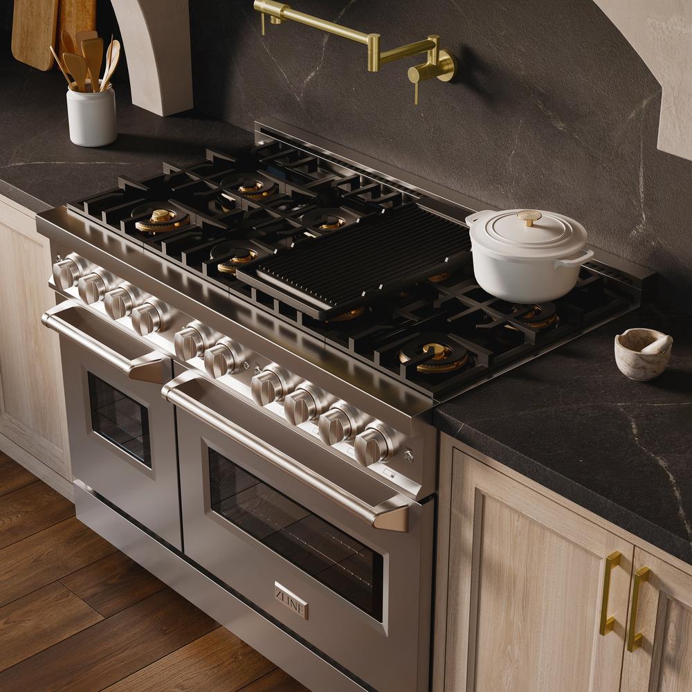 48 In. 6.7 Cu. Ft. Classic Dual Fuel Range With 8 Burner Duopro™ Cooktop And Dual Ovens In Stainless Steel PCDR48