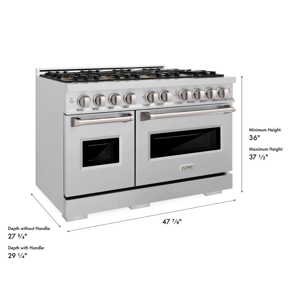 48 In. 6.7 Cu. Ft. Classic Dual Fuel Range With 8 Burner Duopro™ Cooktop And Dual Ovens In Stainless Steel PCDR48