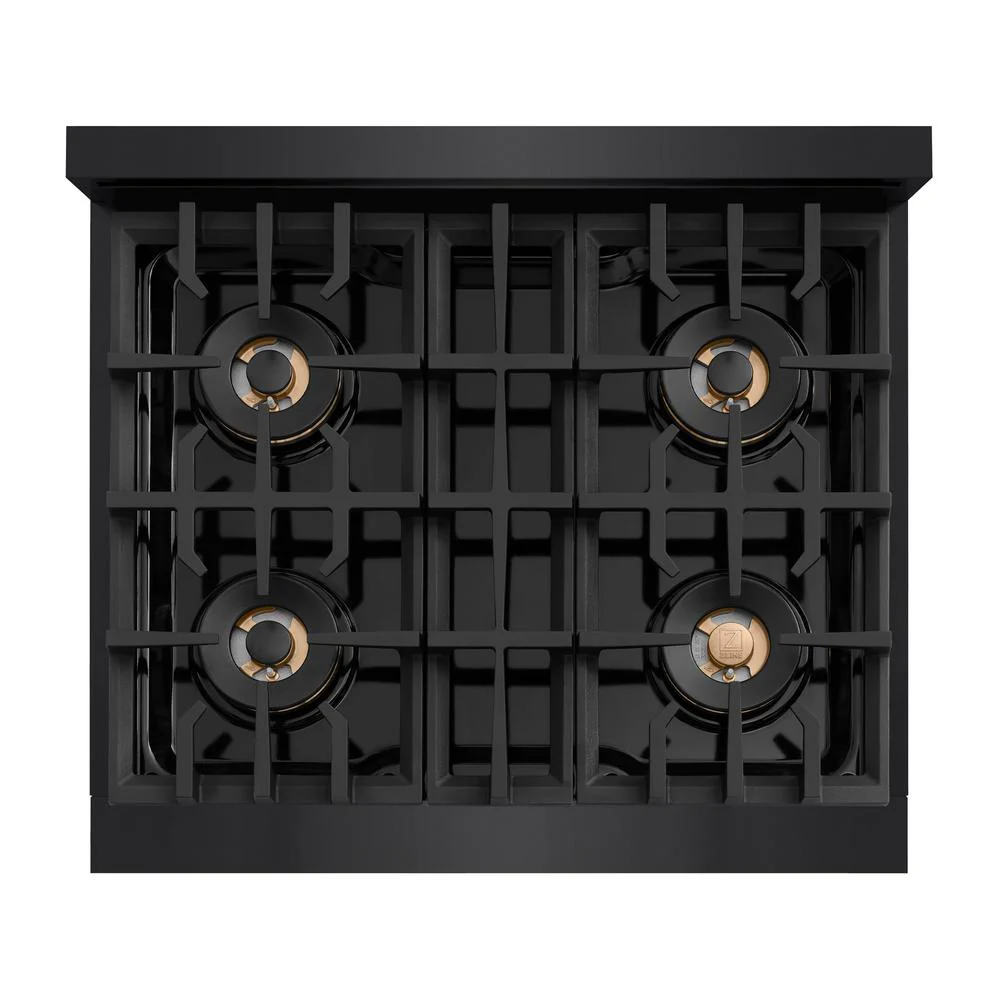 30 In. 4.2 Cu. Ft. Classic Dual Fuel Range With 4 Burner Duopro™ Cooktop And Electric Convection Oven In Black Stainless Steel PCDRB30