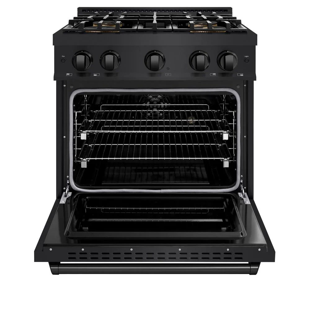 30 In. 4.2 Cu. Ft. Classic Dual Fuel Range With 4 Burner Duopro™ Cooktop And Electric Convection Oven In Black Stainless Steel PCDRB30