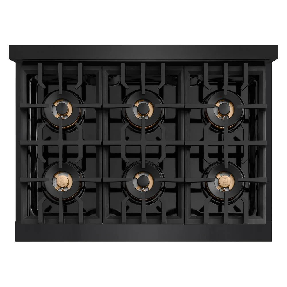 36 In. 5.2 Cu. Ft. Classic Dual Fuel Range With 6 Burner Duopro™ Cooktop And Electric Convection Oven In Black Stainless Steel PCDRB36