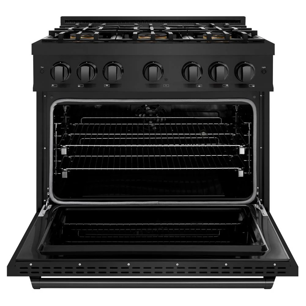 36 In. 5.2 Cu. Ft. Classic Dual Fuel Range With 6 Burner Duopro™ Cooktop And Electric Convection Oven In Black Stainless Steel PCDRB36