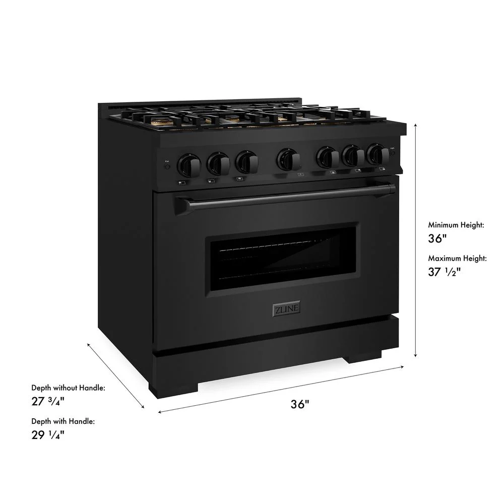 36 In. 5.2 Cu. Ft. Classic Dual Fuel Range With 6 Burner Duopro™ Cooktop And Electric Convection Oven In Black Stainless Steel PCDRB36
