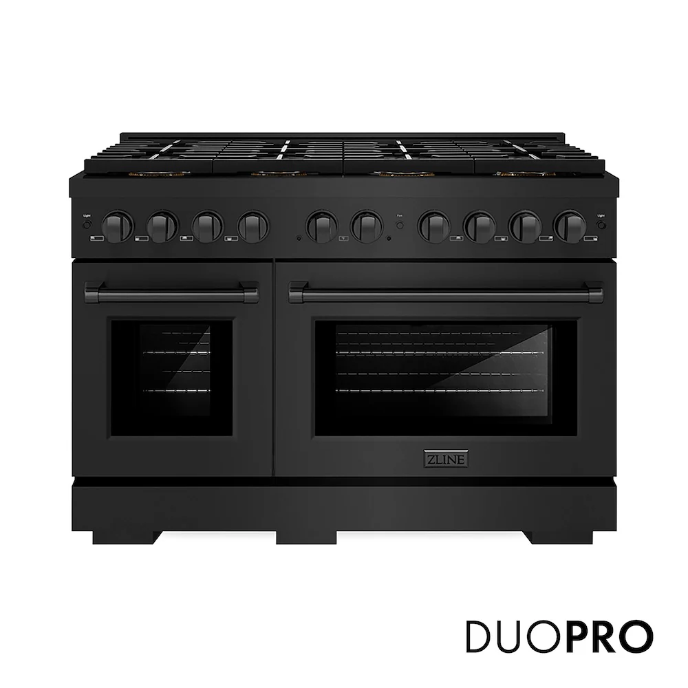 48 In. 6.7 Cu. Ft. Classic Dual Fuel Range With 8 Burner Duopro™ Cooktop And Dual Ovens In Black Stainless Steel PCDRB48