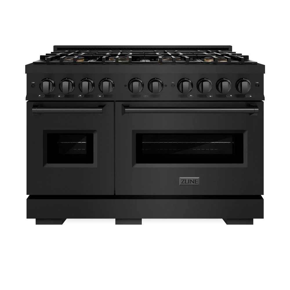 48 In. 6.7 Cu. Ft. Classic Dual Fuel Range With 8 Burner Duopro™ Cooktop And Dual Ovens In Black Stainless Steel PCDRB48