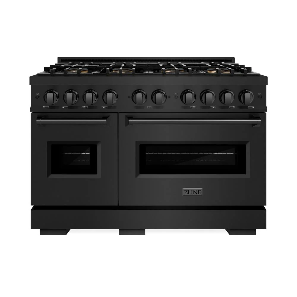 48 In. 6.7 Cu. Ft. Classic Dual Fuel Range With 8 Burner Duopro™ Cooktop And Dual Ovens In Black Stainless Steel PCDRB48