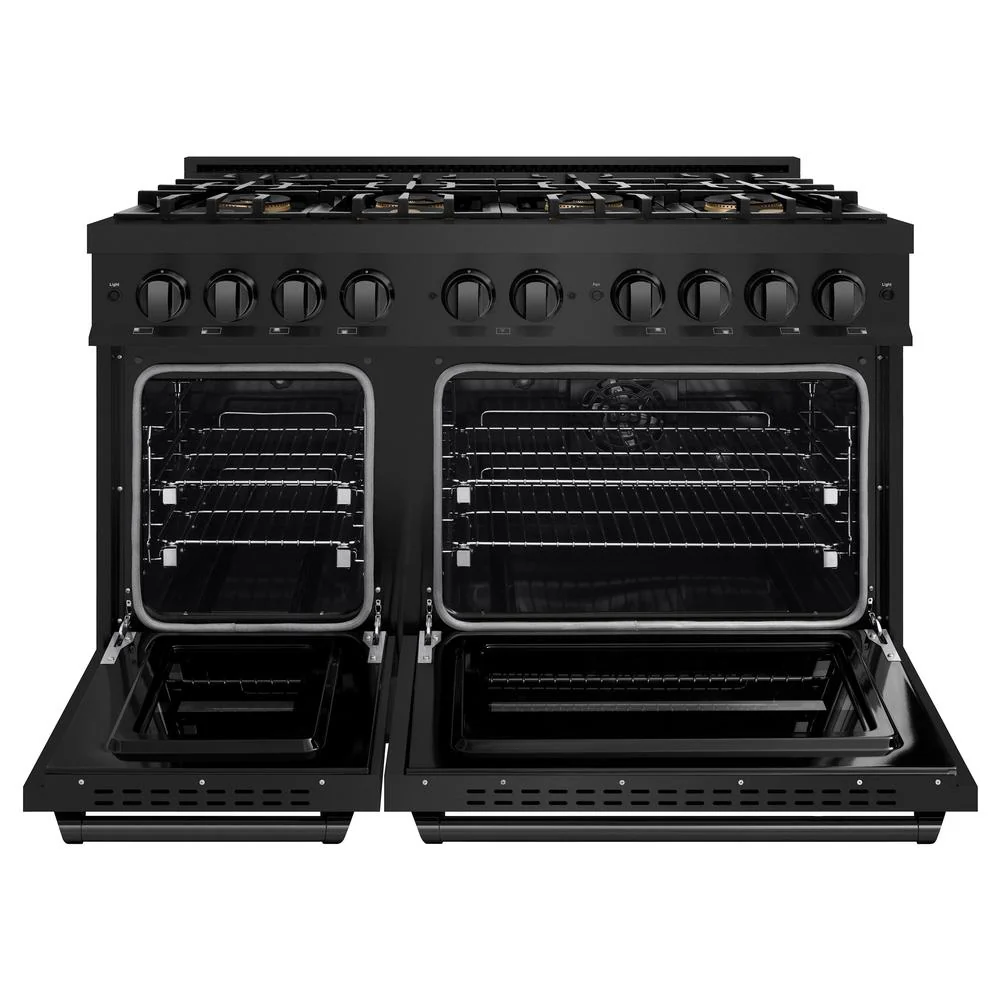 48 In. 6.7 Cu. Ft. Classic Dual Fuel Range With 8 Burner Duopro™ Cooktop And Dual Ovens In Black Stainless Steel PCDRB48