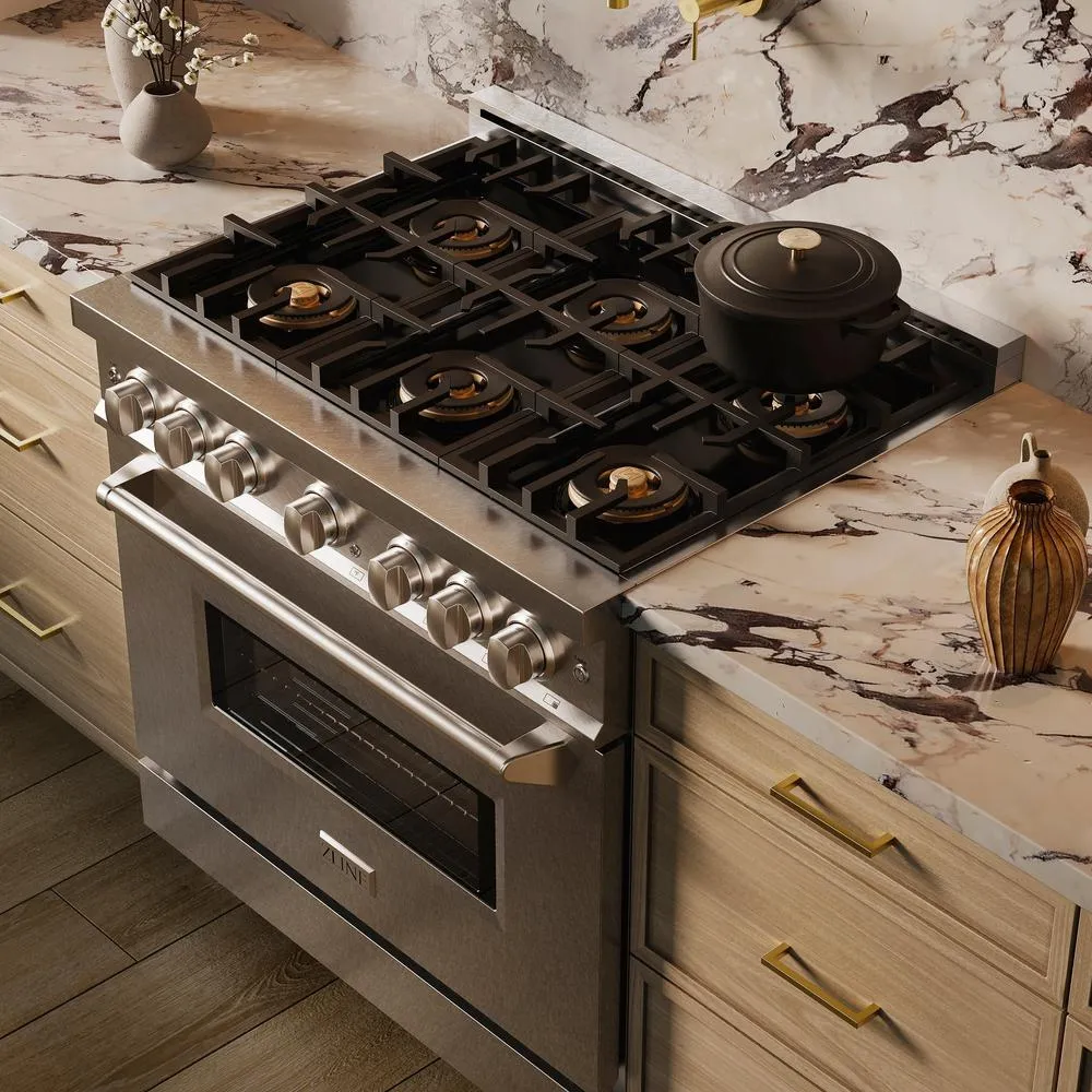 36 In. 5.2 Cu. Ft. Classic Dual Fuel Range With 6 Burner Duopro™ Cooktop And Electric Convection Oven In Satin Stainless Steel PCDRS36