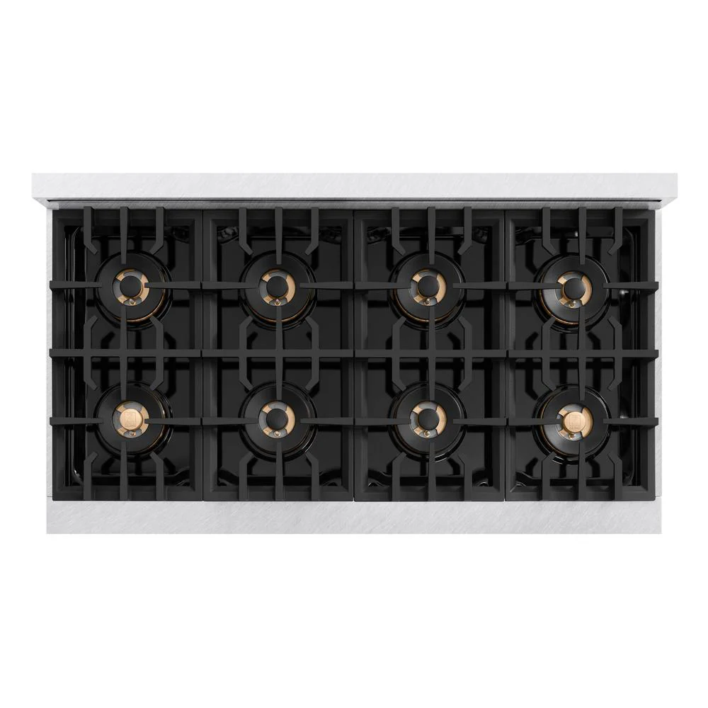48 In. 6.7 Cu. Ft. Classic Dual Fuel Range With 8 Burner Duopro™ Cooktop And Dual Ovens In Satin Stainless Steel With White Matte Doors PCDRSWM48