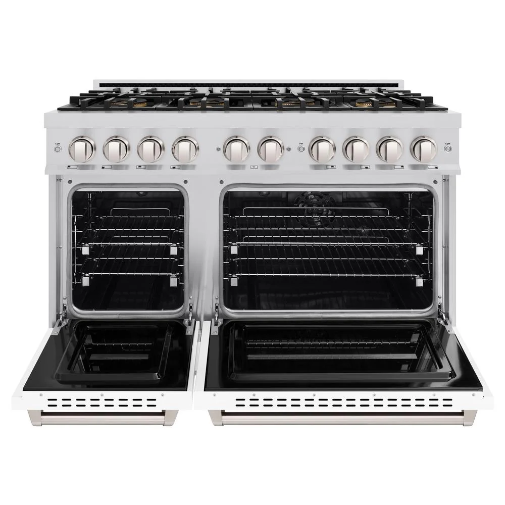 48 In. 6.7 Cu. Ft. Classic Dual Fuel Range With 8 Burner Duopro™ Cooktop And Dual Ovens With White Matte Doors PCDRWM48