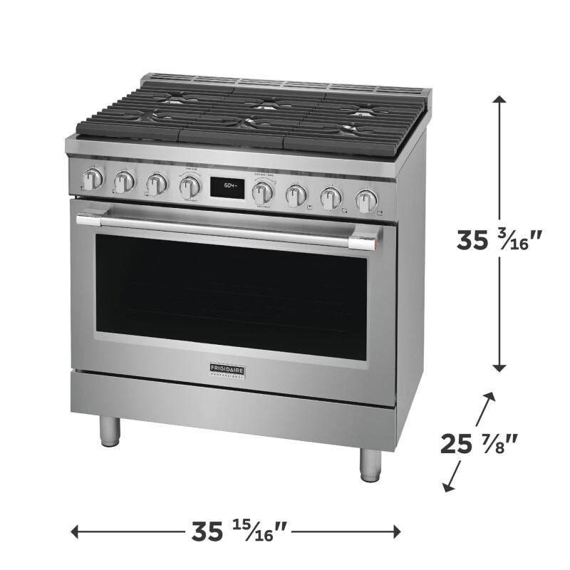 36" Dual-Fuel Freestanding Range view 4