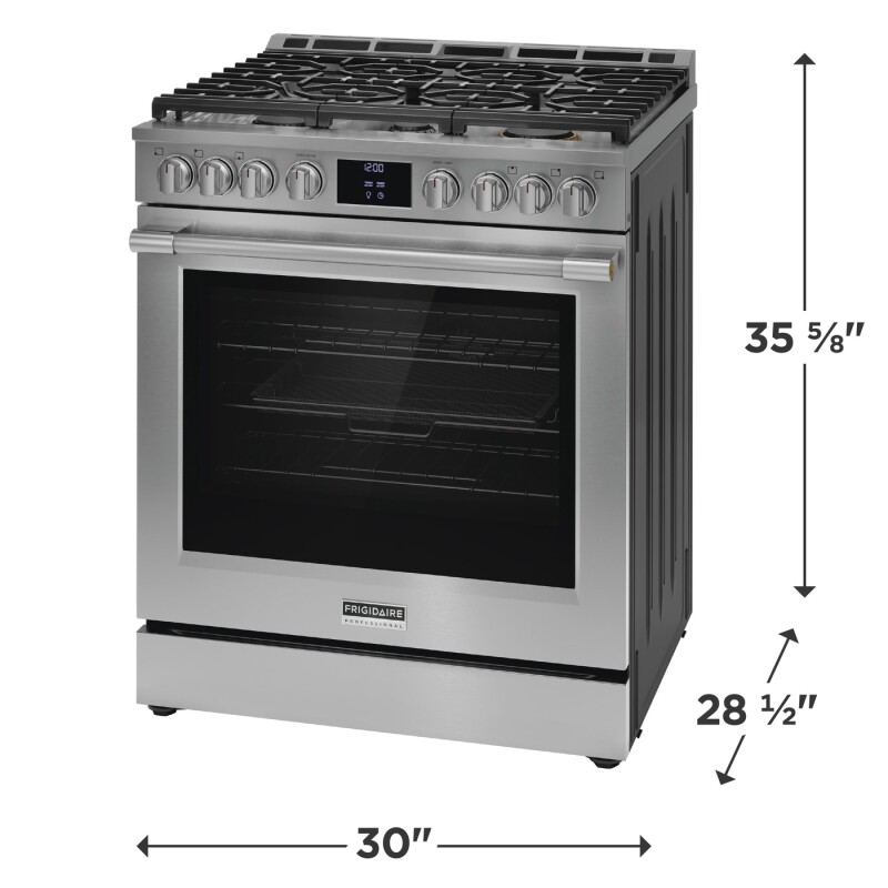 30" Gas Range with No Preheat and Air Fry view 2