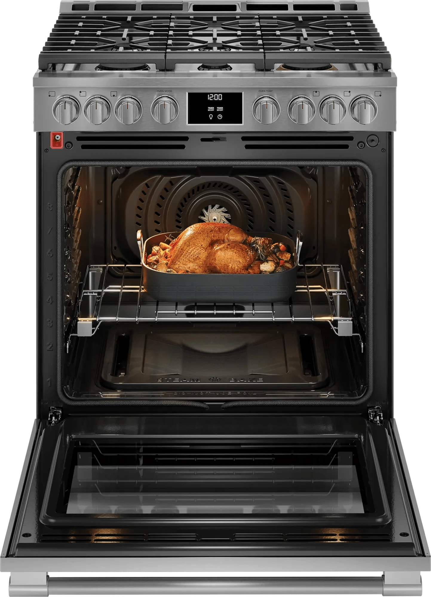 30” Gas Range with No Preheat + Air Fry, Includes Air Fry Tray PCFG3080AF